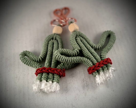 Cactus Macrame Keychain | Desert Boho Decor