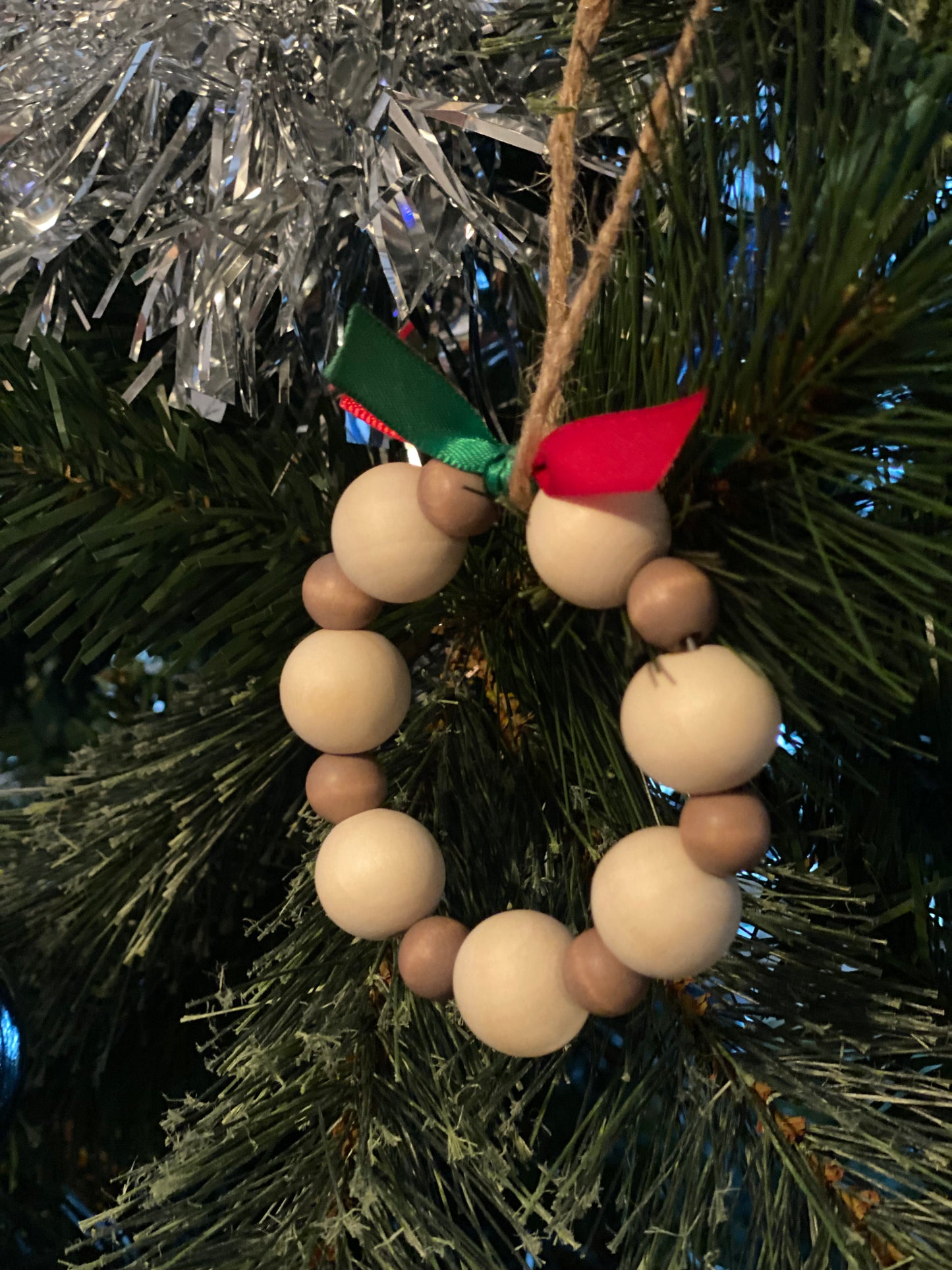 Wood Bead Christmas Ornament | Boho Holiday | Unique Ornament | Stocking Stuffer