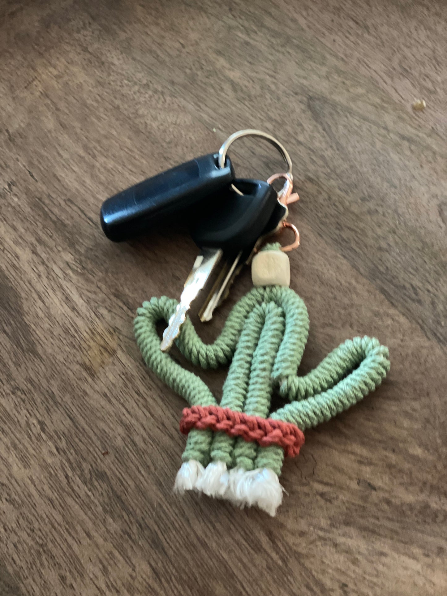 Cactus Macrame Keychain | Desert Boho Decor