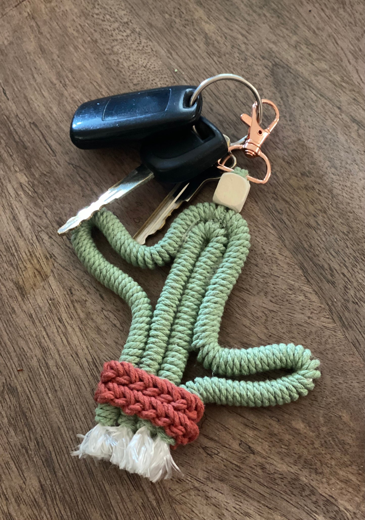 Cactus Macrame Keychain | Desert Boho Decor