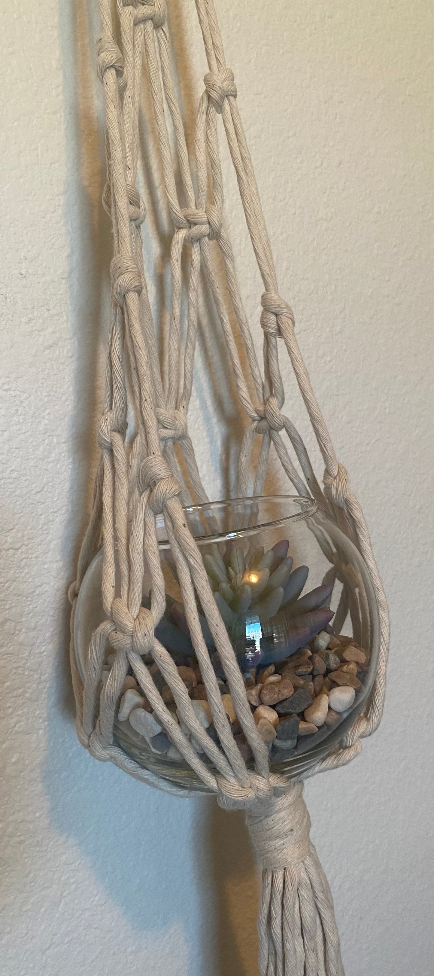 Macrame Plant Wall Hanger | Succulent Planter Hanger